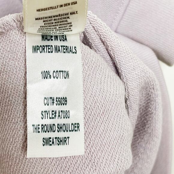 New Agolde Small The Round Shoulder Sweatshirt Jelly Bean Light Purple Mock Neck - Picture 11 of 13